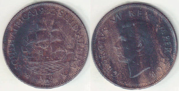 1942 South Africa Half Penny A003719